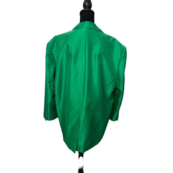 New ~ MUNTHE ~ Jaketta Green 100% Silk Oversized Blazer Size 38 US 8 ~ FALL - Picture 6 of 11